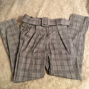 Plaid ankle trousers